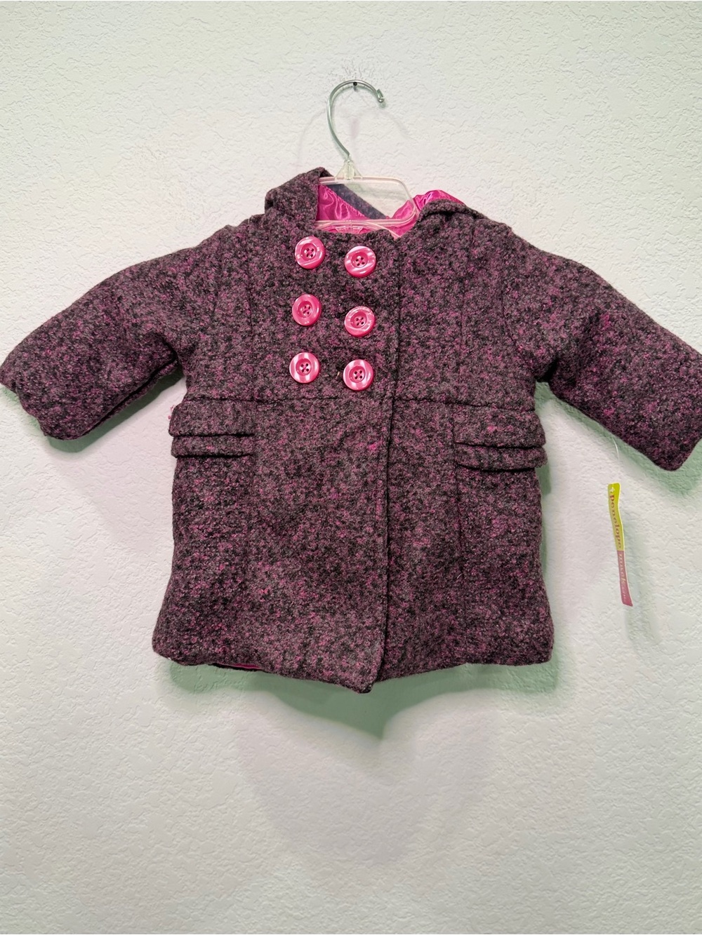 Penelope Mack Purple-Pink Hooded Double-Breasted Peacoat